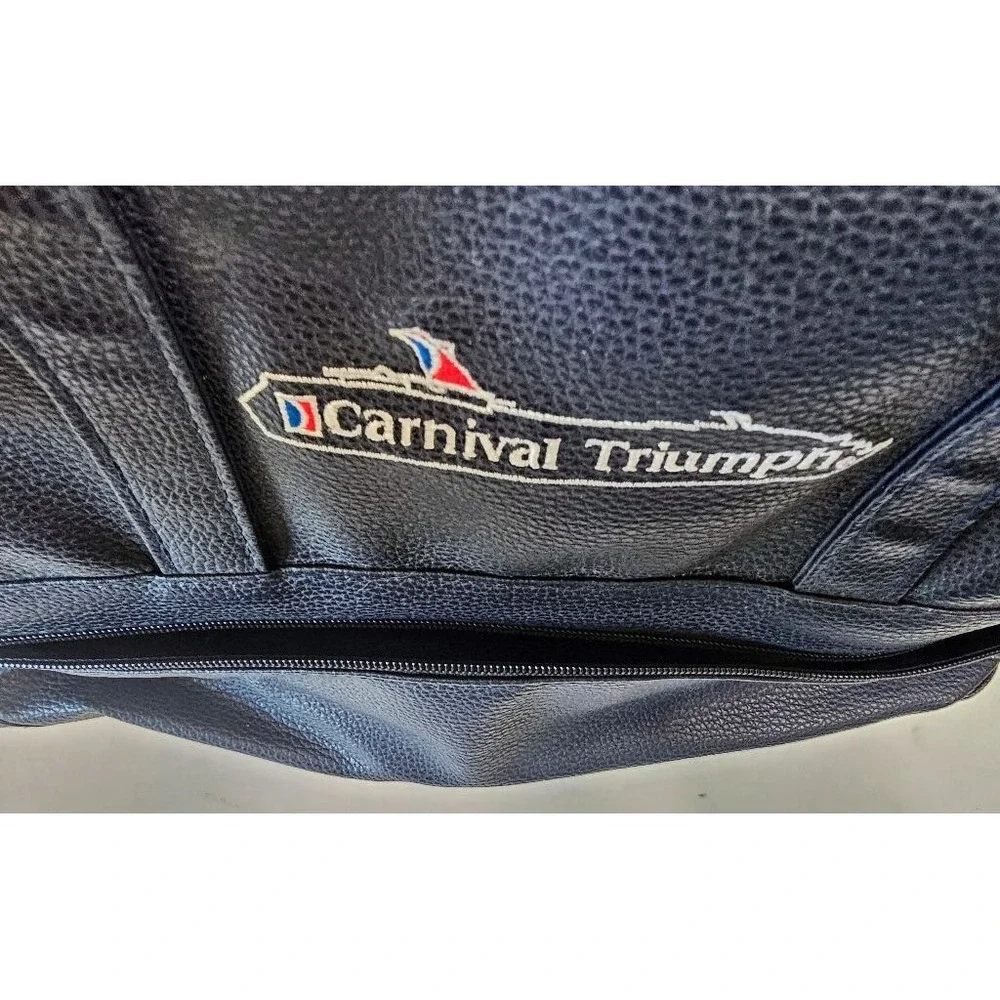 Vintage‎ Carnival Cruise TRIUMPH Inaugural Season 2000 Navy Faux Lthr Laptop Bag